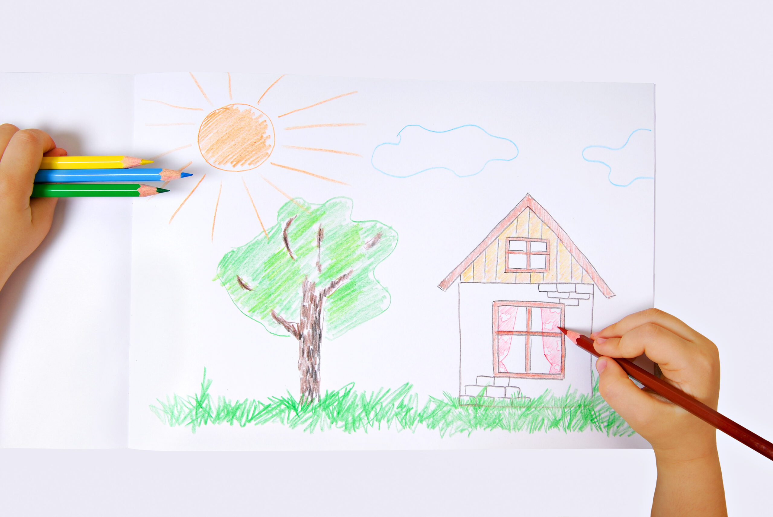 Children's colored illustration of the happiness life Children's colored illustration of the happiness life